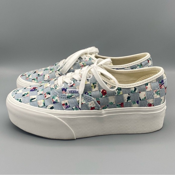 EUC Vans Authentic Stac Platform Lace-up Sneaker is Multi Floral, Size 7.5 - Picture 8 of 10